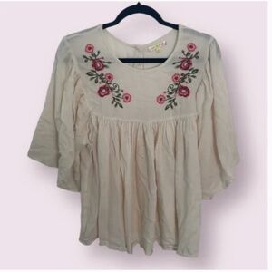 Boho Embroidered Floral Chic Girly Bohemian Artsy Art Hipster Hippie Hip Blouse